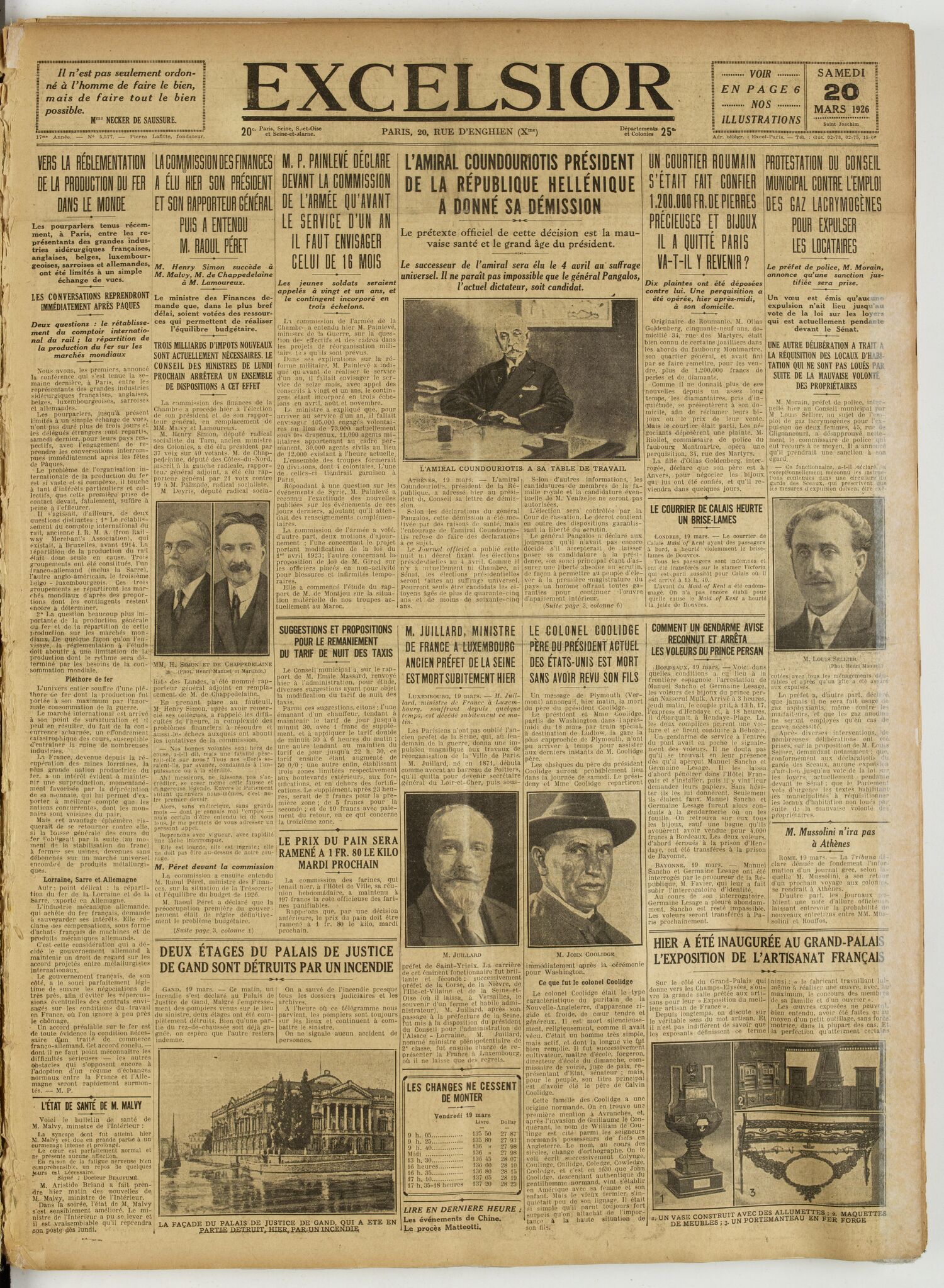 Excelsior — 20 mars 1926