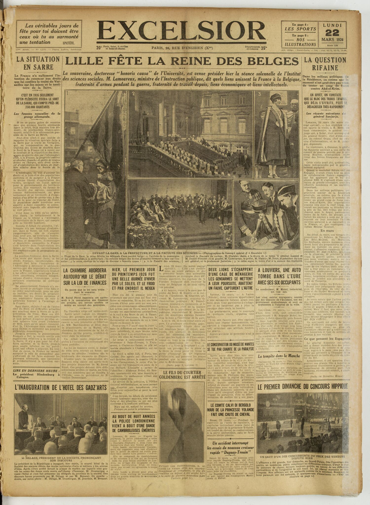 Excelsior — 22 mars 1926