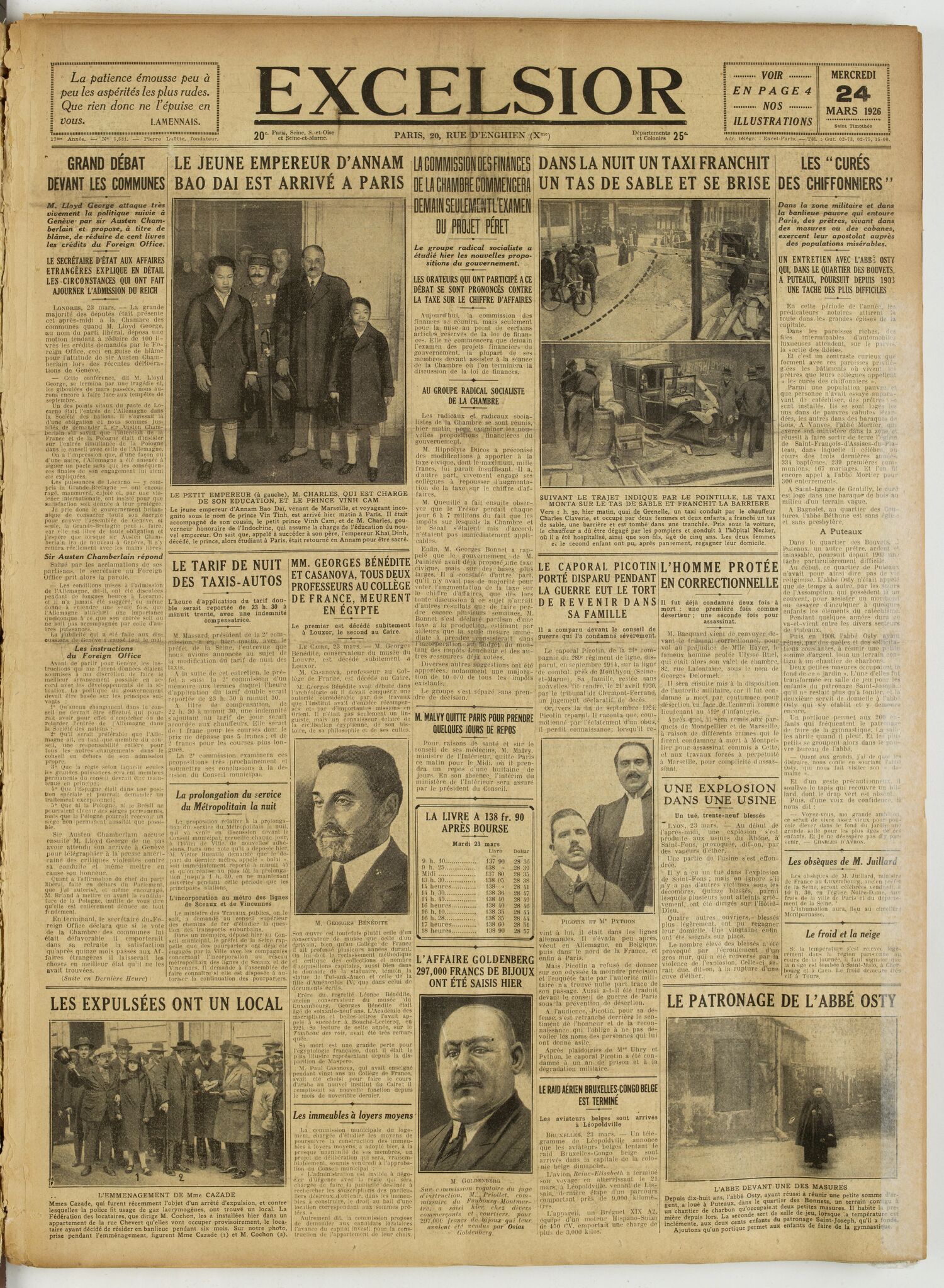 Excelsior — 24 mars 1926