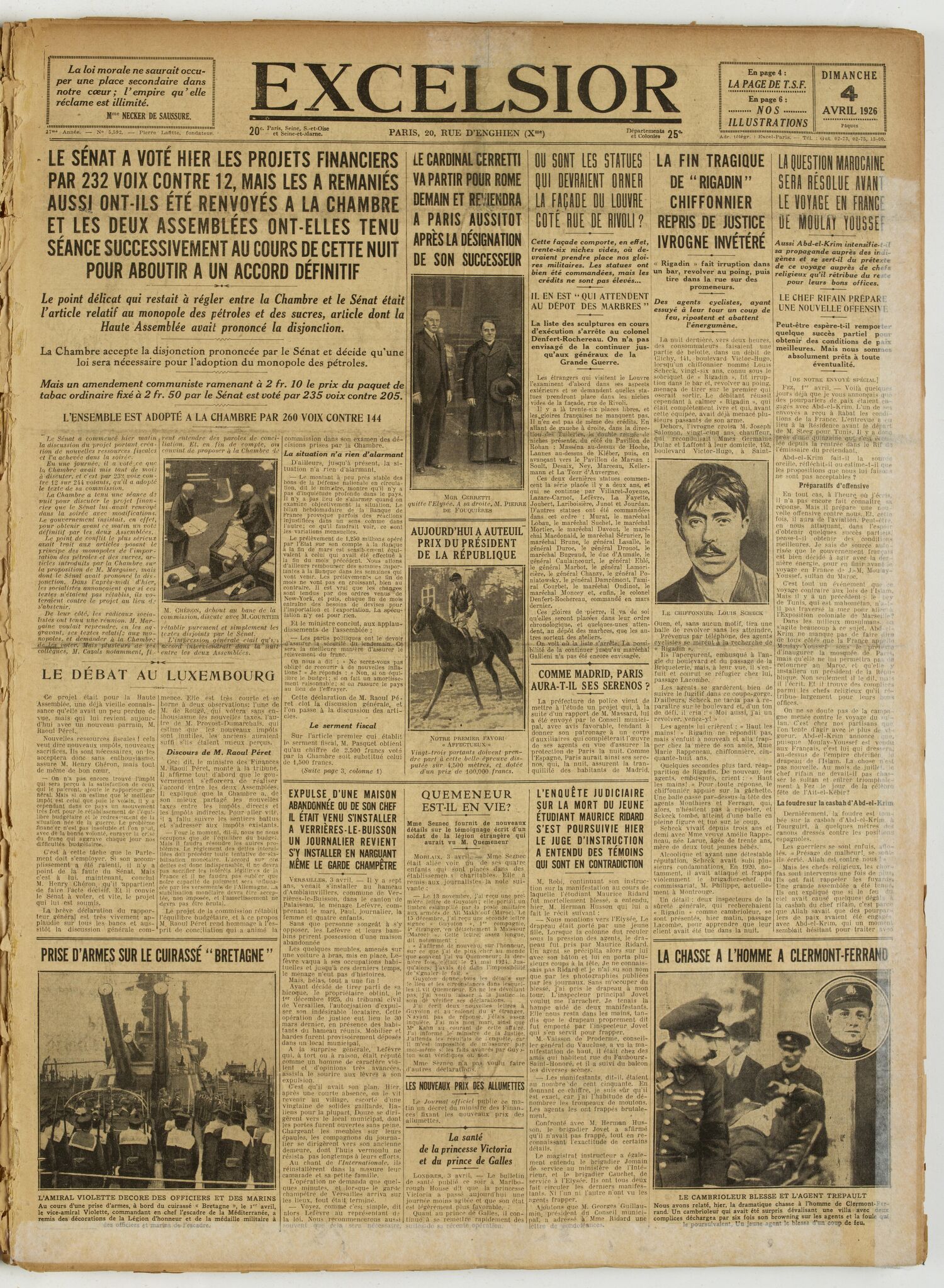 Excelsior — 4 avril 1926