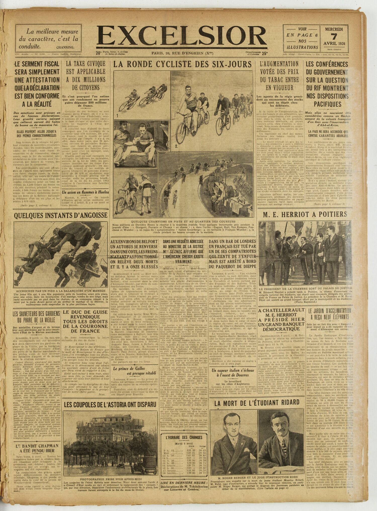 Excelsior — 7 avril 1926
