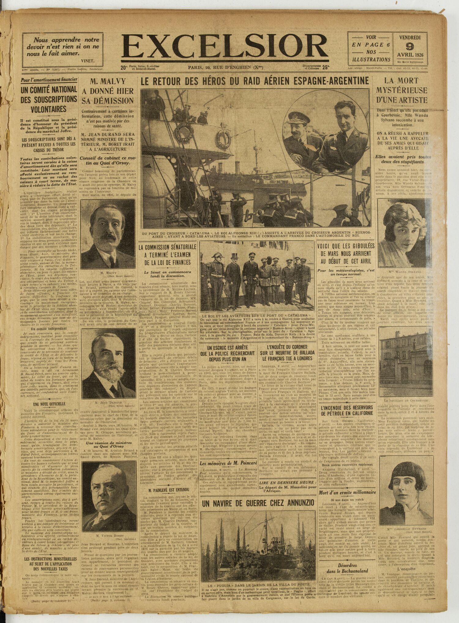 Excelsior — 9 avril 1926