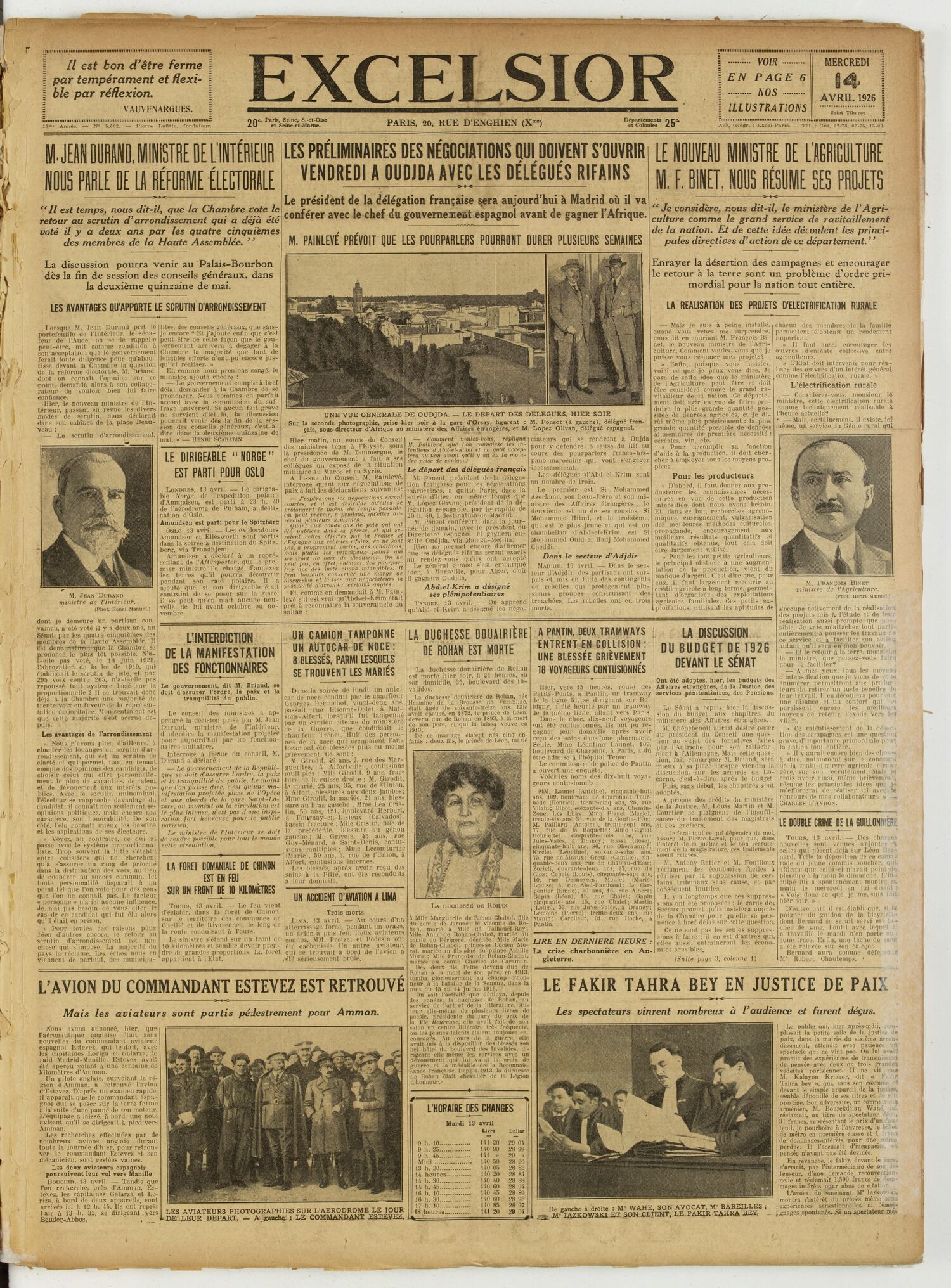 Excelsior — 14 avril 1926
