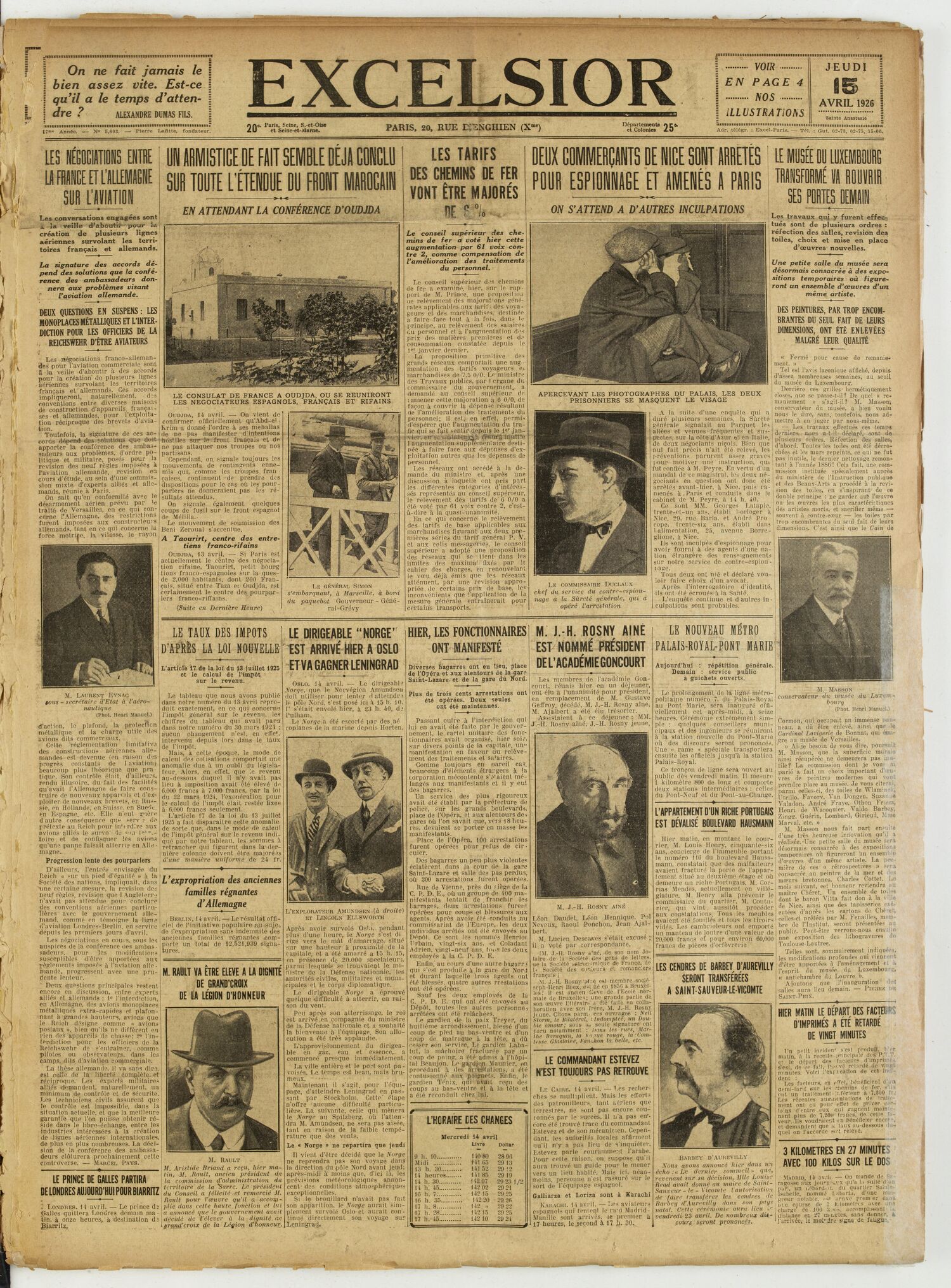 Excelsior — 15 avril 1926