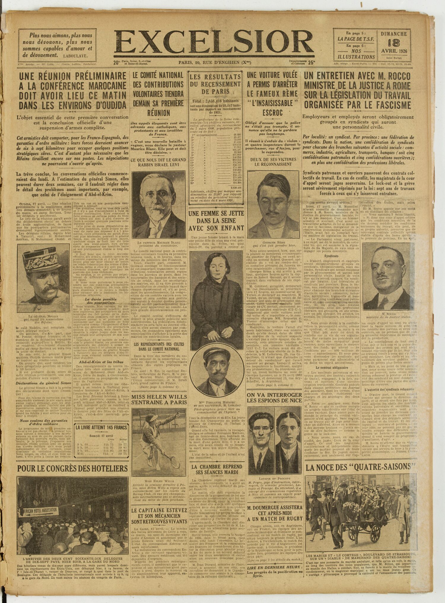 Excelsior — 18 avril 1926