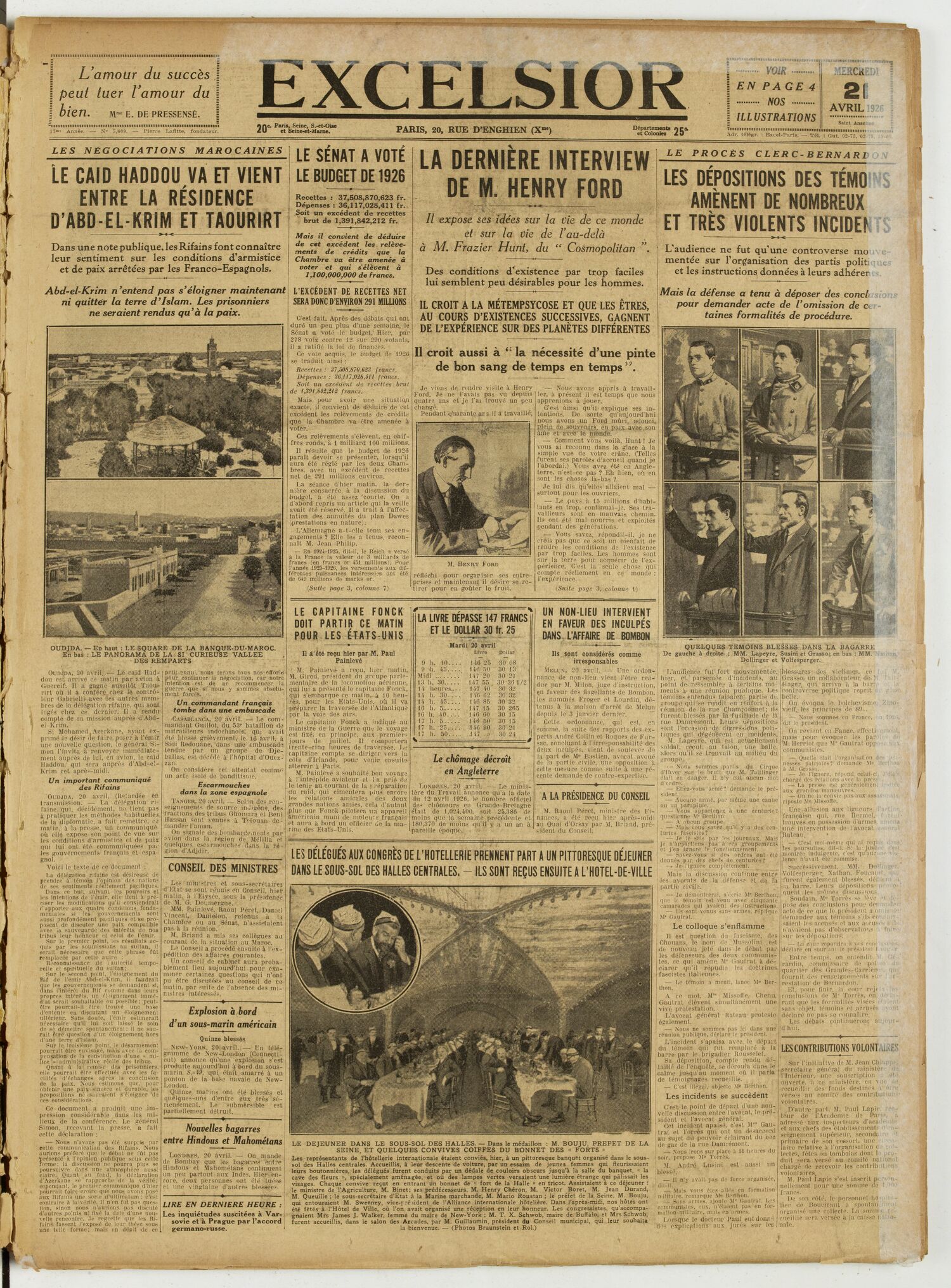 Excelsior — 21 avril 1926