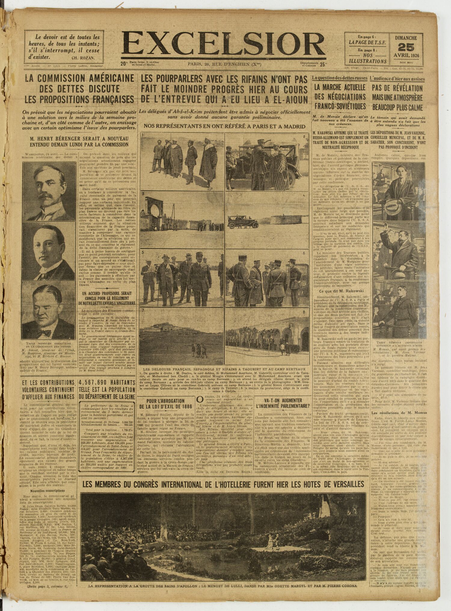 Excelsior — 25 avril 1926