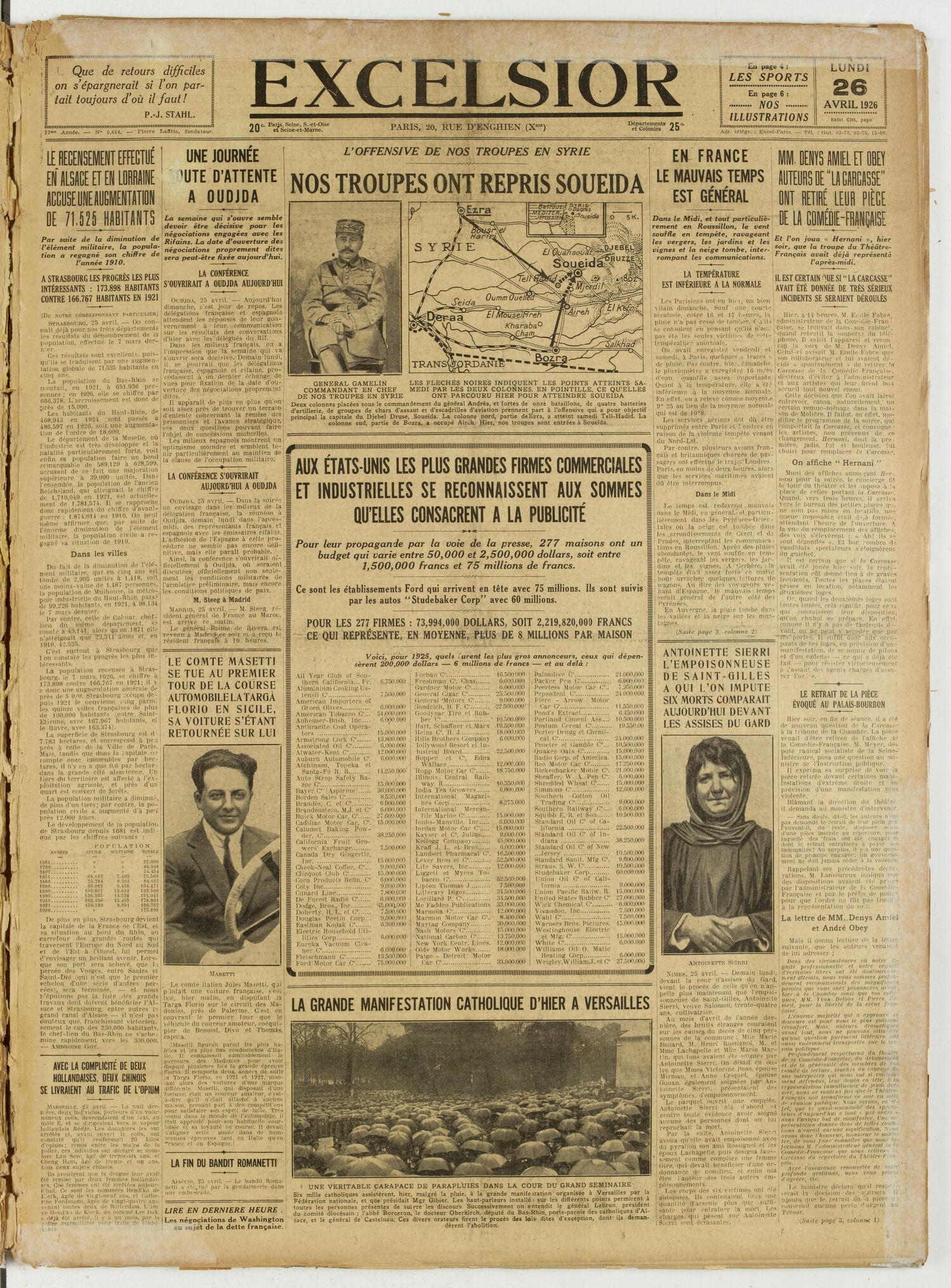 Excelsior — 26 avril 1926