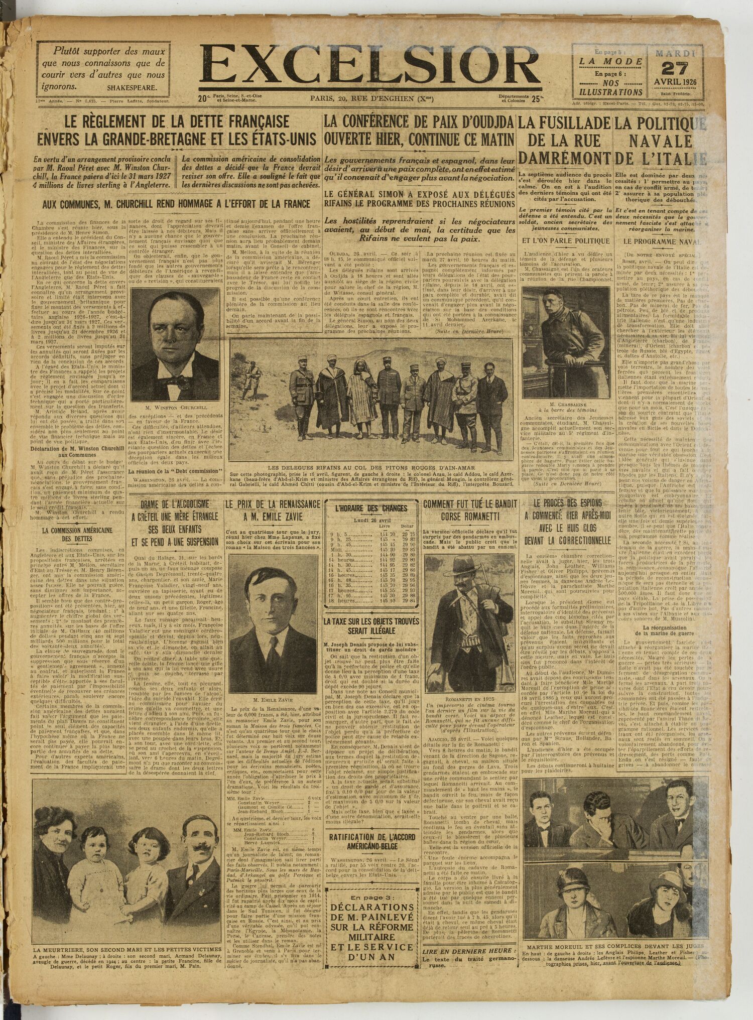 Excelsior — 27 avril 1926