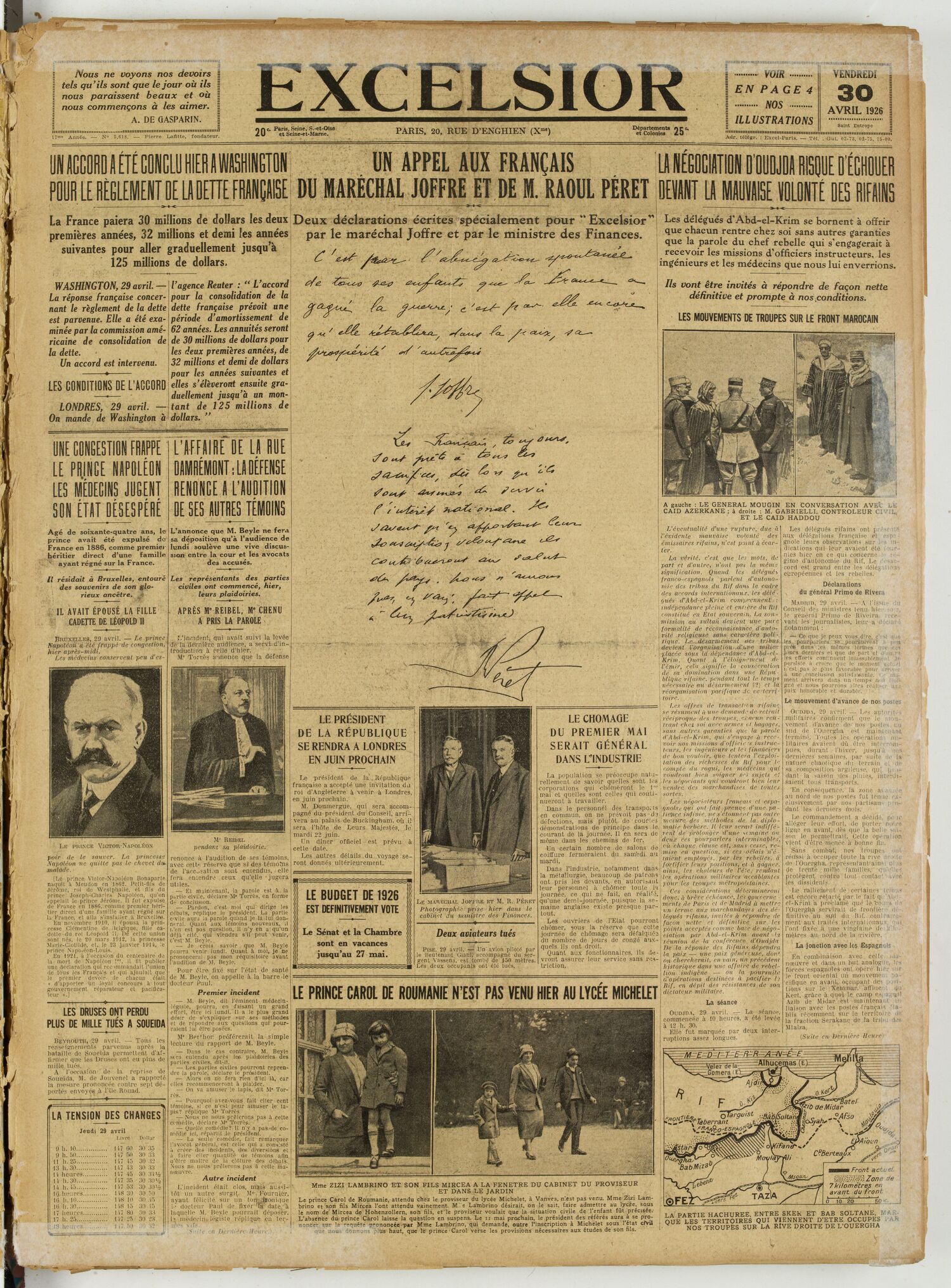 Excelsior — 30 avril 1926