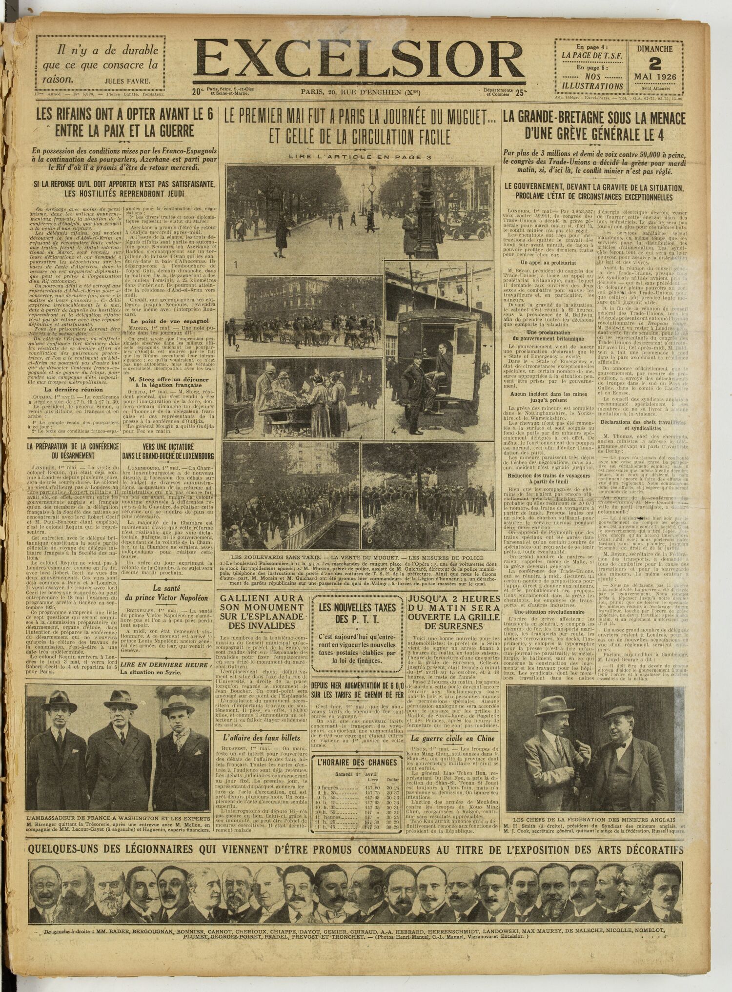 Excelsior — 2 mai 1926