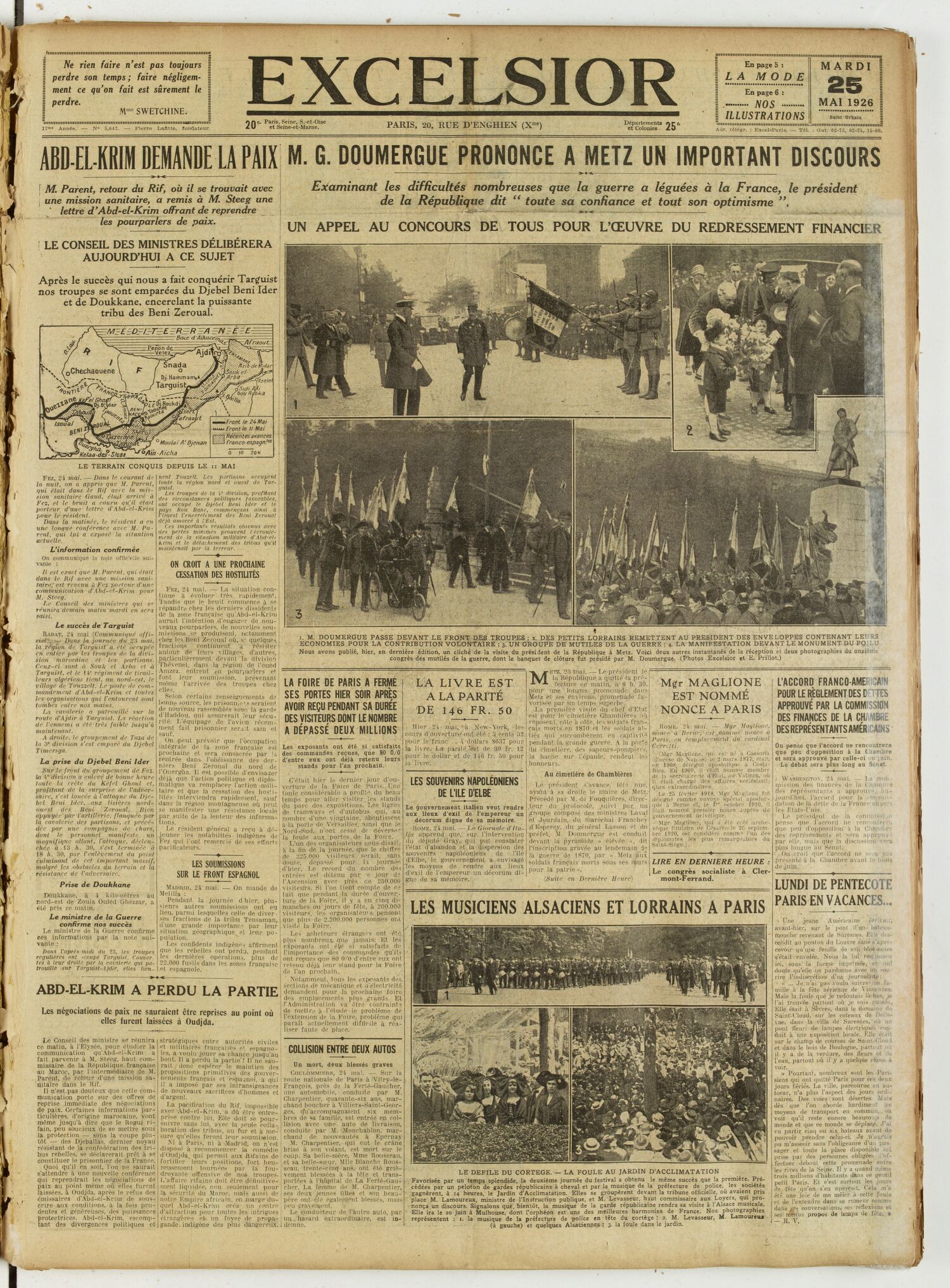 Excelsior — 25 mai 1926
