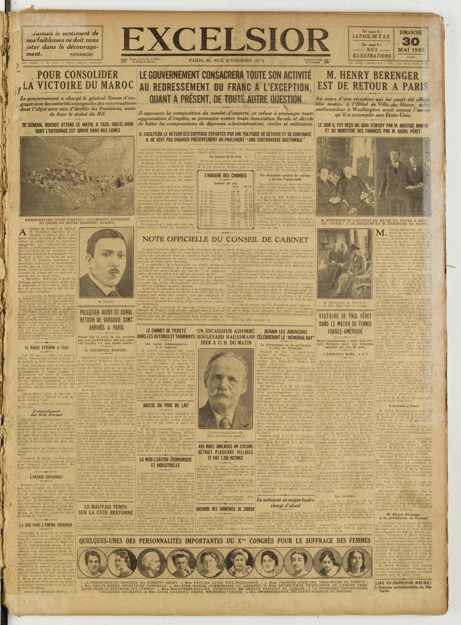 Excelsior — 30 mai 1926