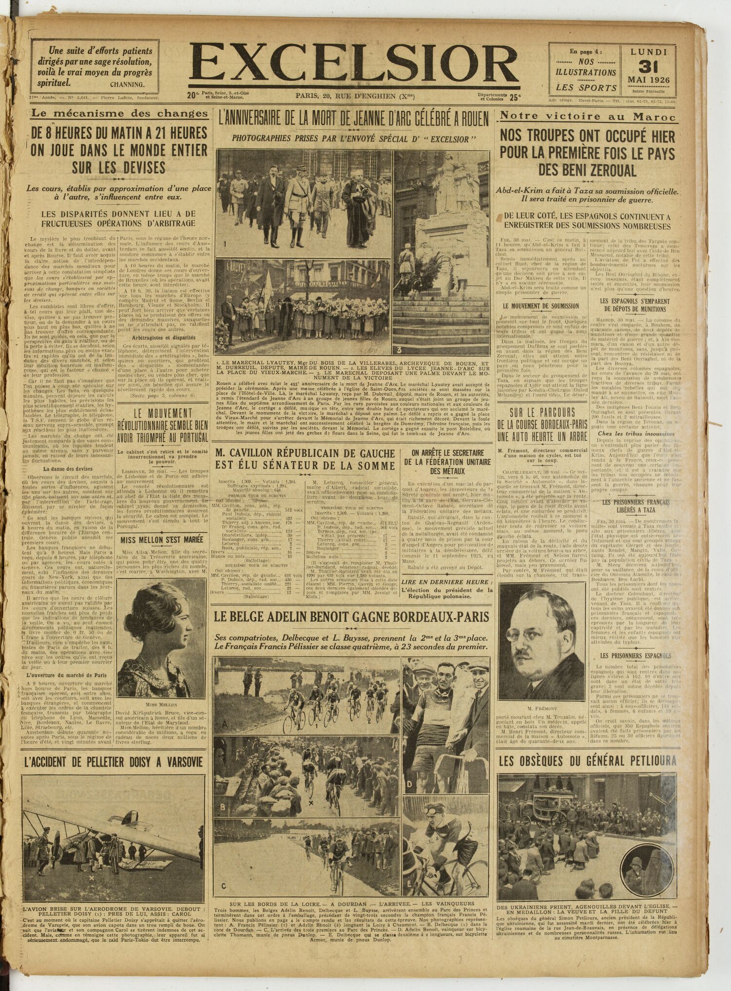 Excelsior — 31 mai 1926