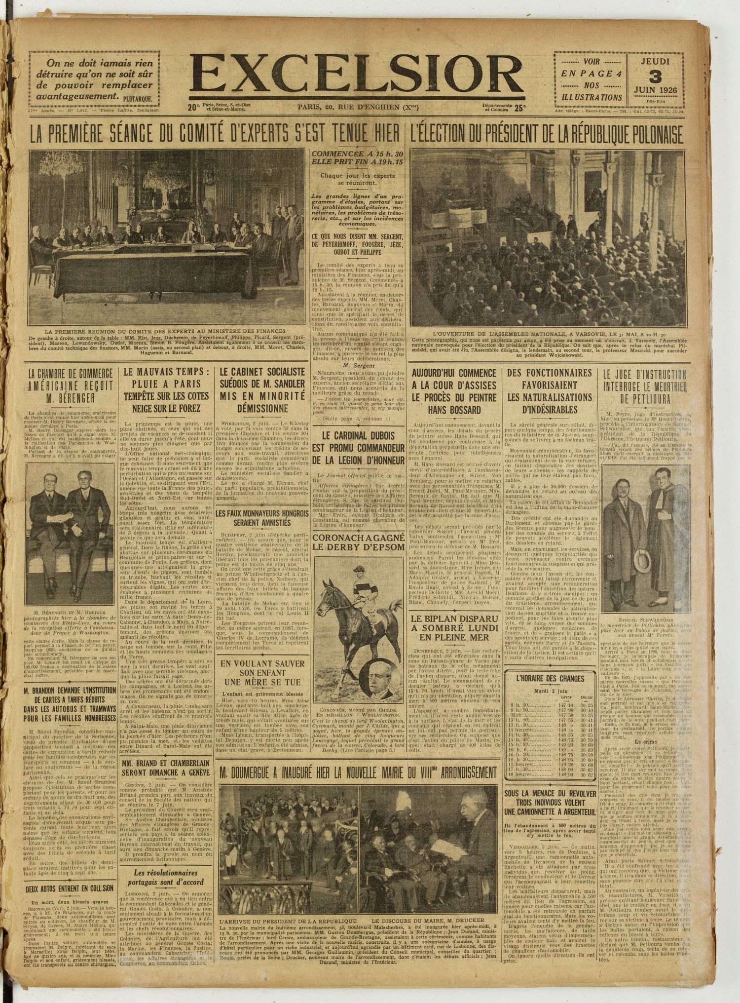 Excelsior — 3 juin 1926