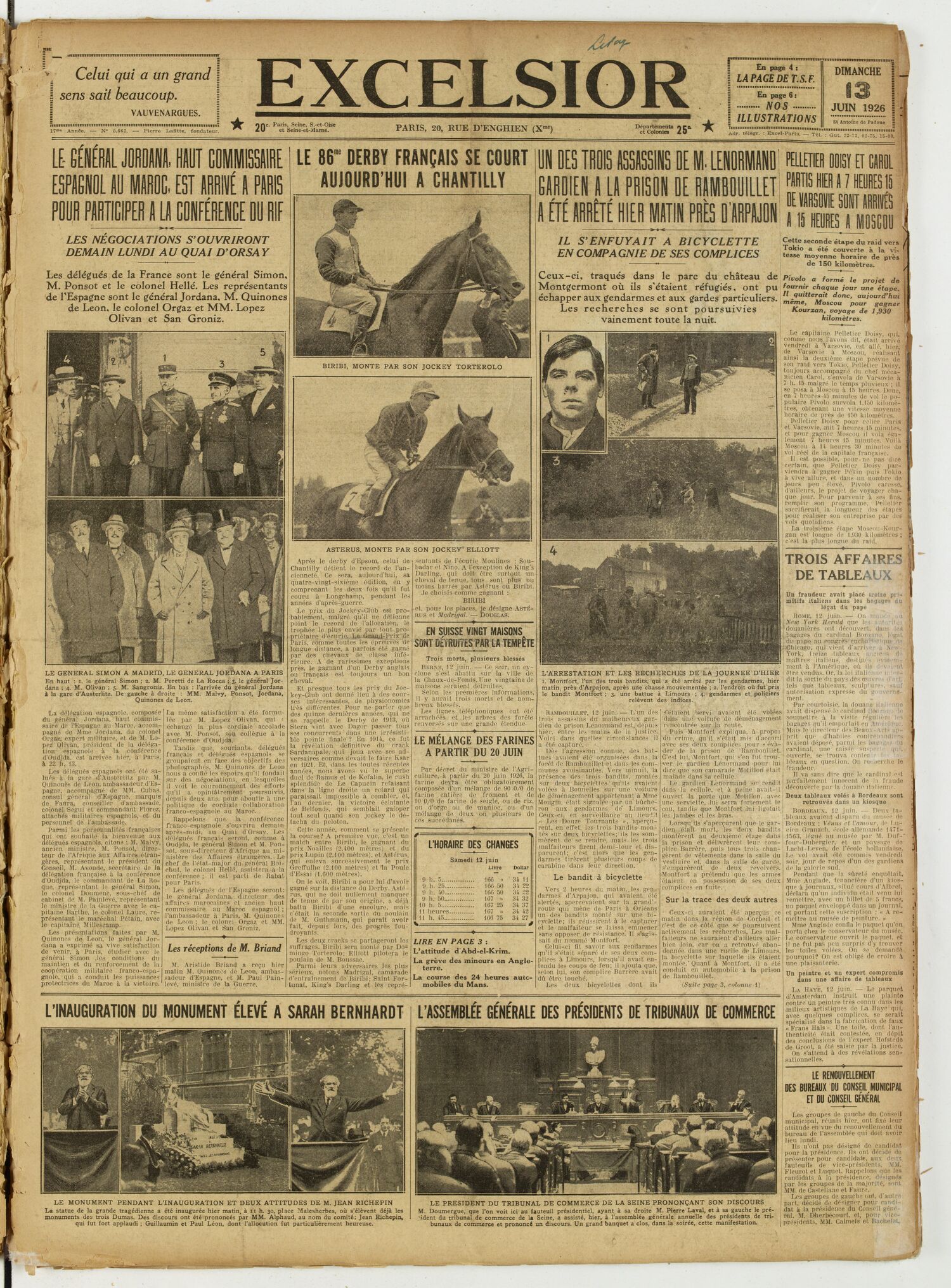 Excelsior — 13 juin 1926