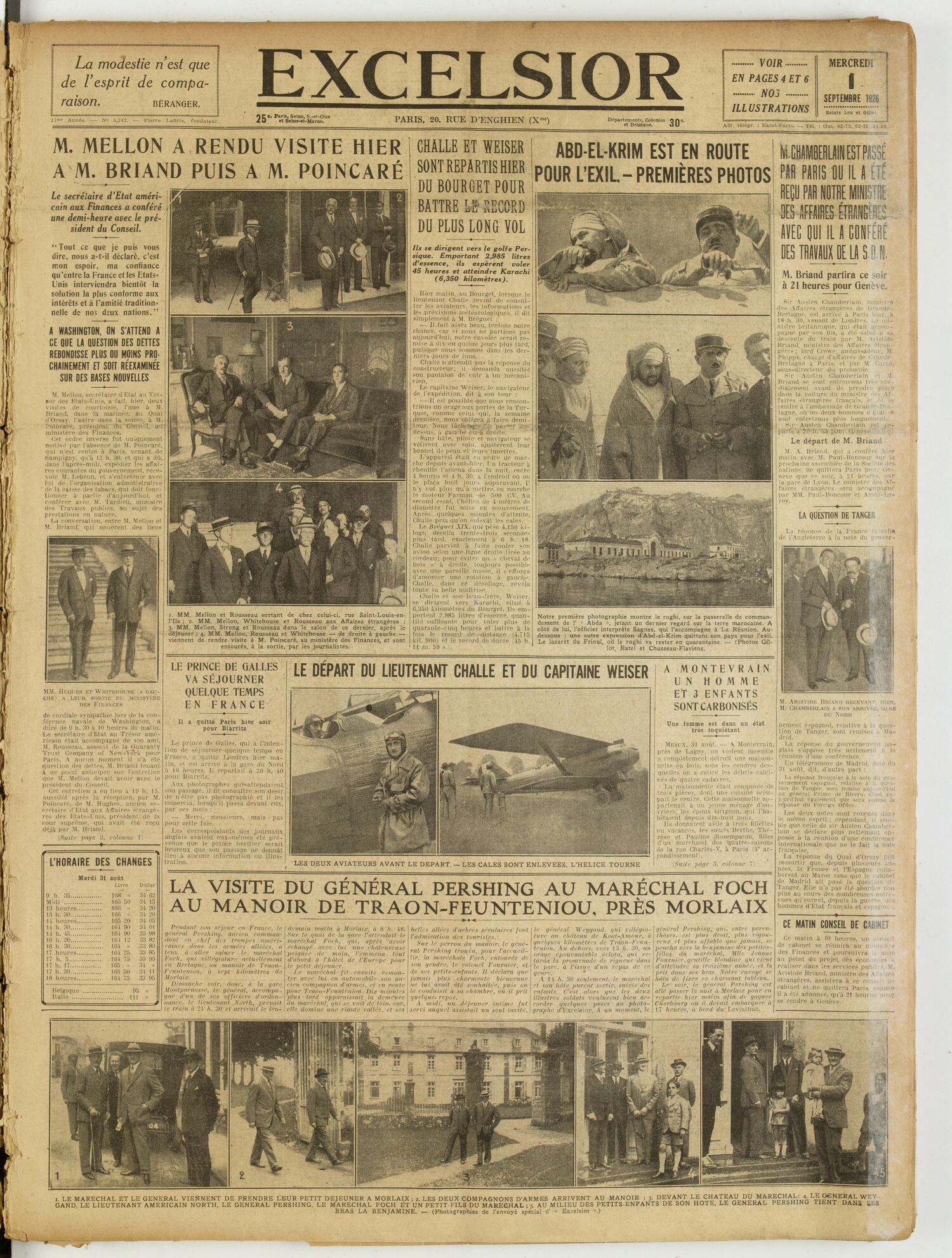 Excelsior, 1 septembre 1926